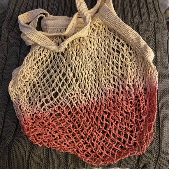 NWT Dip Dye Market Tote (pink, cream) - Picture 1 of 4